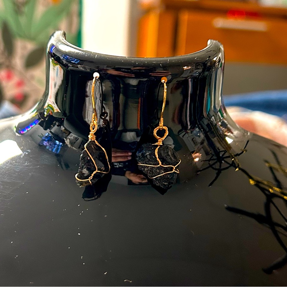 Obsidian earrings